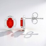 Orecchini in argento con Opale di Fuoco Messicano AAA