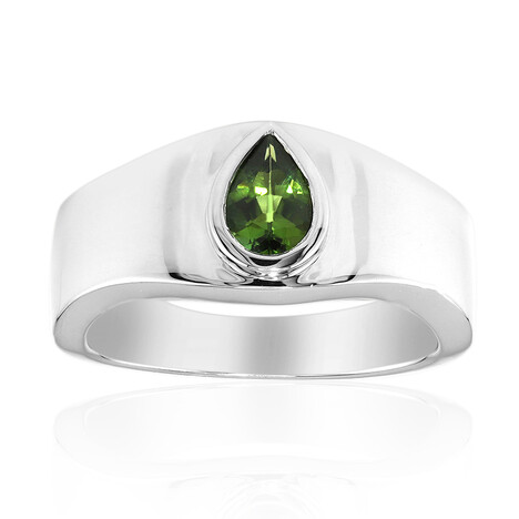 Bague en argent et Tourmaline verte