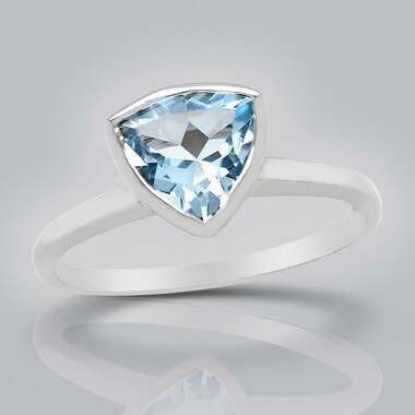 Anello in argento con Topazio Blu Cielo