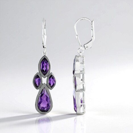 Orecchini in argento con Ametista (KM by Juwelo)