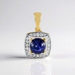 Ciondolo in argento con Zaffiro Stellato Blu