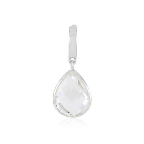 Zilveren hanger met een witte topaas