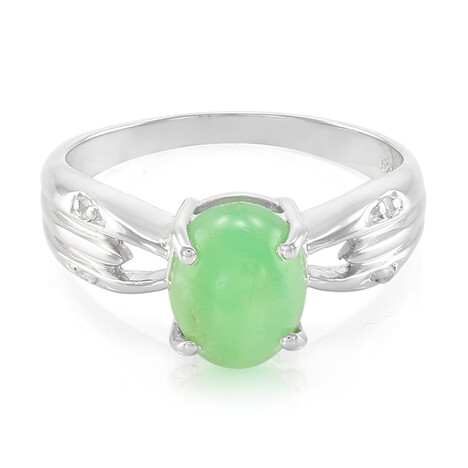 Bague en argent et Chrysoprase impériale