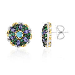 Pendientes en plata con Apatita de Paraiba (Gems en Vogue)
