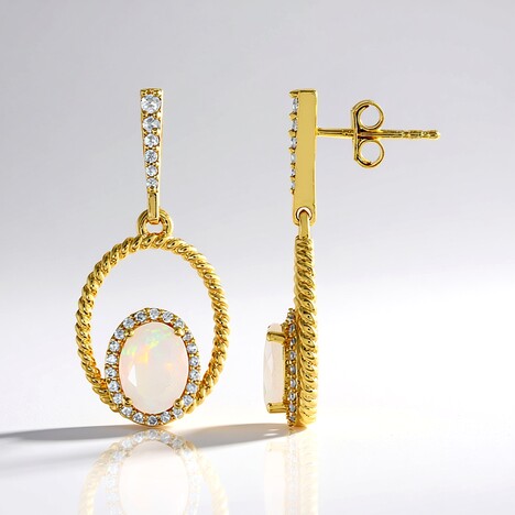 Boucles d'oreilles en argent et Opale Welo
