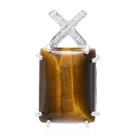 Zilveren hanger met een tijgeroog