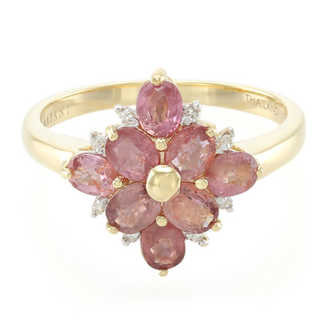 Gouden ring met Onverhitte Padparadscha Saffieren (AMAYANI)