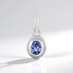 Ciondolo in argento con Zaffiro Ceylon Blu