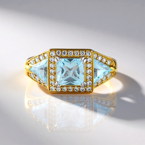 Anello in argento con Topazio Blu Cielo (Dallas Prince Designs)