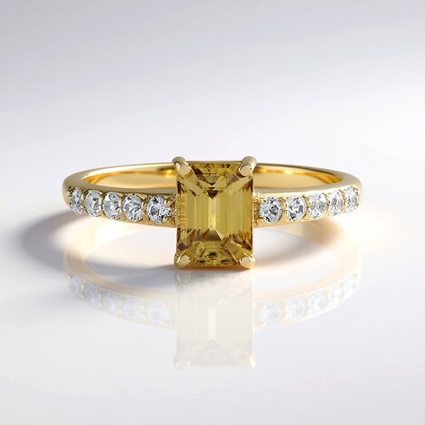 Anello in oro con Zircone Giallo