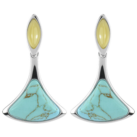 Boucles d'oreilles en argent et Turquoise (dagen)