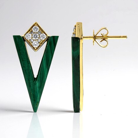 Orecchini in oro con Malachite (CIRARI)