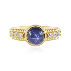 Blauer Stern-Saphir-Silberring