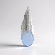 Ciondolo in argento con Calcedonio Acqua (MONOSONO COLLECTION)