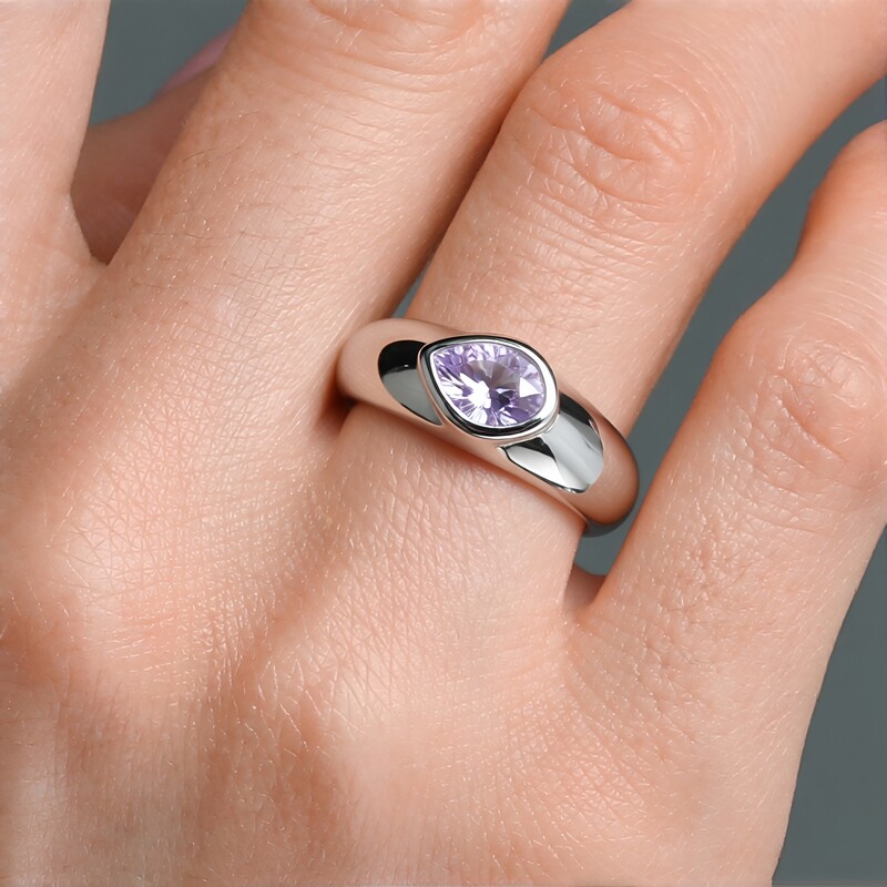 Fliederfarbener Tansanit-Silberring (Pallanova)