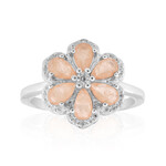 Anillo en plata con Cuarzo durazno pastel