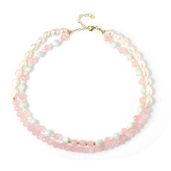 Collier en argent et Quartz rose (Riya)