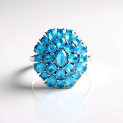 Anello in argento con Apatite Blu Neon
