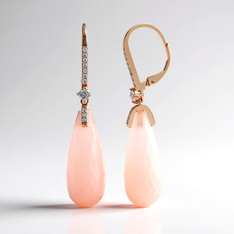 Orecchini in argento con Calcedonio Rosa