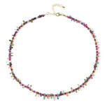 Zilveren halsketting met toermalijnen (Riya)