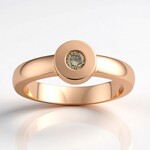 Anello in argento con Diamante Rose de France SI1 di Argyle (Annette)