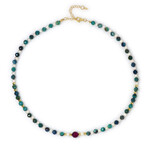 Collana in argento con Agata Rosa (Riya)