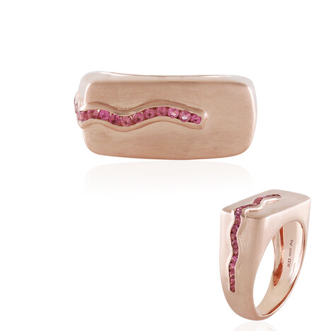 Nigerianischer Pinkfarbener Turmalin-Silberring (SAELOCANA)