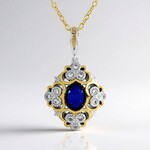 Collana in argento con Spinello Cobalto (Gems en Vogue)