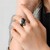 Black Spinel Silver Ring
