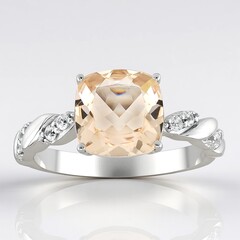 Anello in argento con MORGANITE MARROPINO