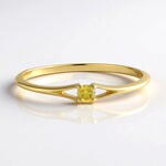 Anello in argento con Diamante Giallo I2