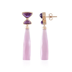 Zilveren oorbellen met Lavendel Chalcedonen (KM by Juwelo)