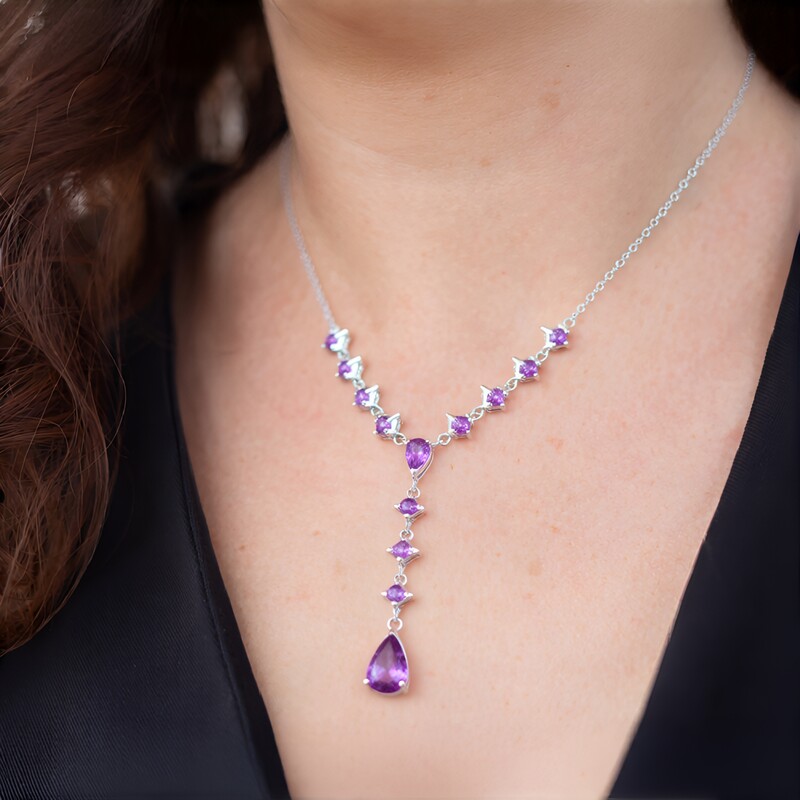 Collana in argento con Ametista Zambiana