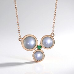 Collana in argento con Pietra di Luna Bianca (KM by Juwelo)