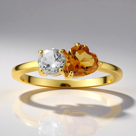 Anello in argento con Citrino Madeira