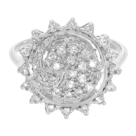 Weißer Topas-Silberring