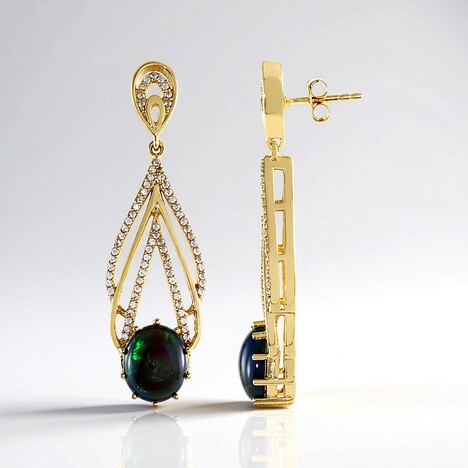 Orecchini in argento con Opale Mezezo (Adela Silber)
