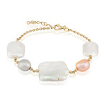 Zilveren armband met een Witte zoetwater kweekparel