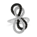 Black Spinel Silver Ring