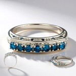 Anello placcato in platino con Diamante Fancy