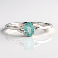 Anillo en plata con Apatita azul