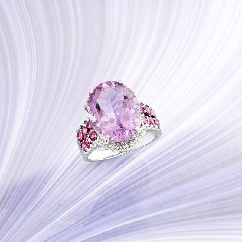 Anello in argento con Ametista Rose de France