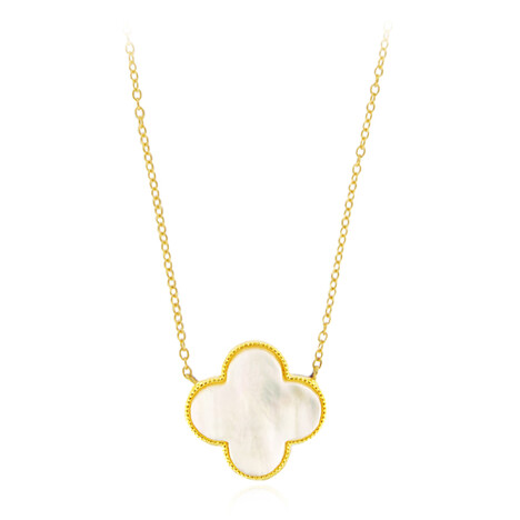 Zilveren halsketting met een parelmoer (Joias do Paraíso)