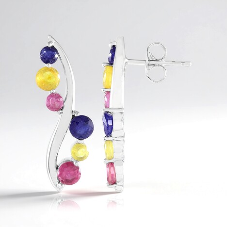Orecchini in argento con Zaffiro Rosa del Madagascar (de Melo Essence)