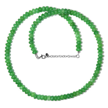 Collar en plata con Cuarzo verde musgo