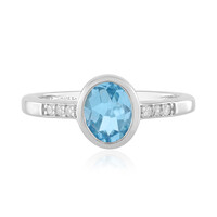 Anello in argento con Topazio Blu Svizzero