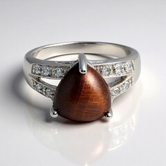 Anello in argento con Occhio di Tigre Rosso