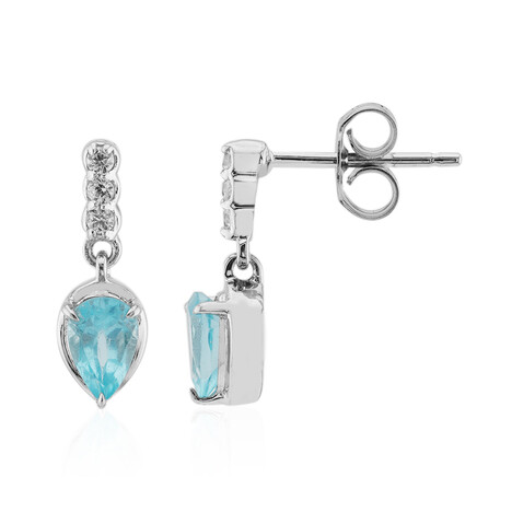 Pendientes en plata con Apatita azul