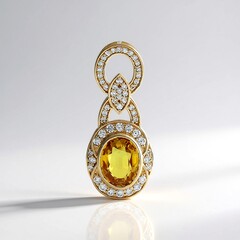 Ciondolo in oro con Zaffiro Ceylon Giallo