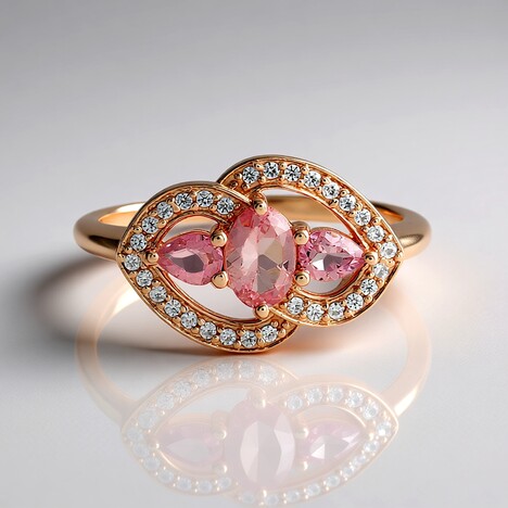 Bague en argent et Tourmaline rose du Nigéria